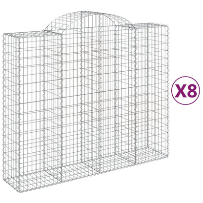 Cestas De Gaviones 8 Uds Forma De Arco Hierro 200x50x160/180 Cm_0