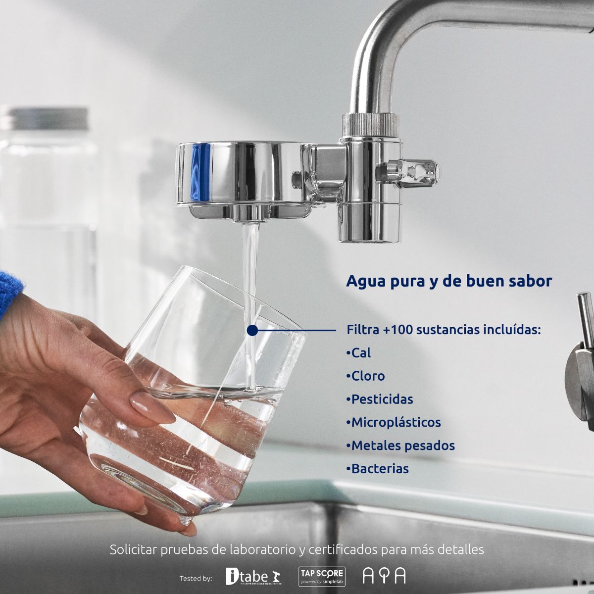 Filtro de agua para grifo EcoPro Chrome Compact Tappwater