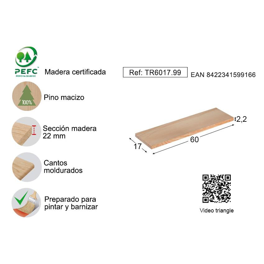 Balda mural Triangle 90x17 cm