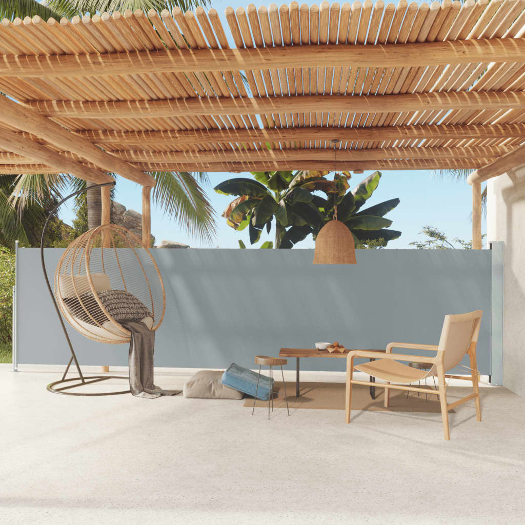 Vidaxl Toldo Lateral Retráctil Para Patio Gris 140x600 Cm_1