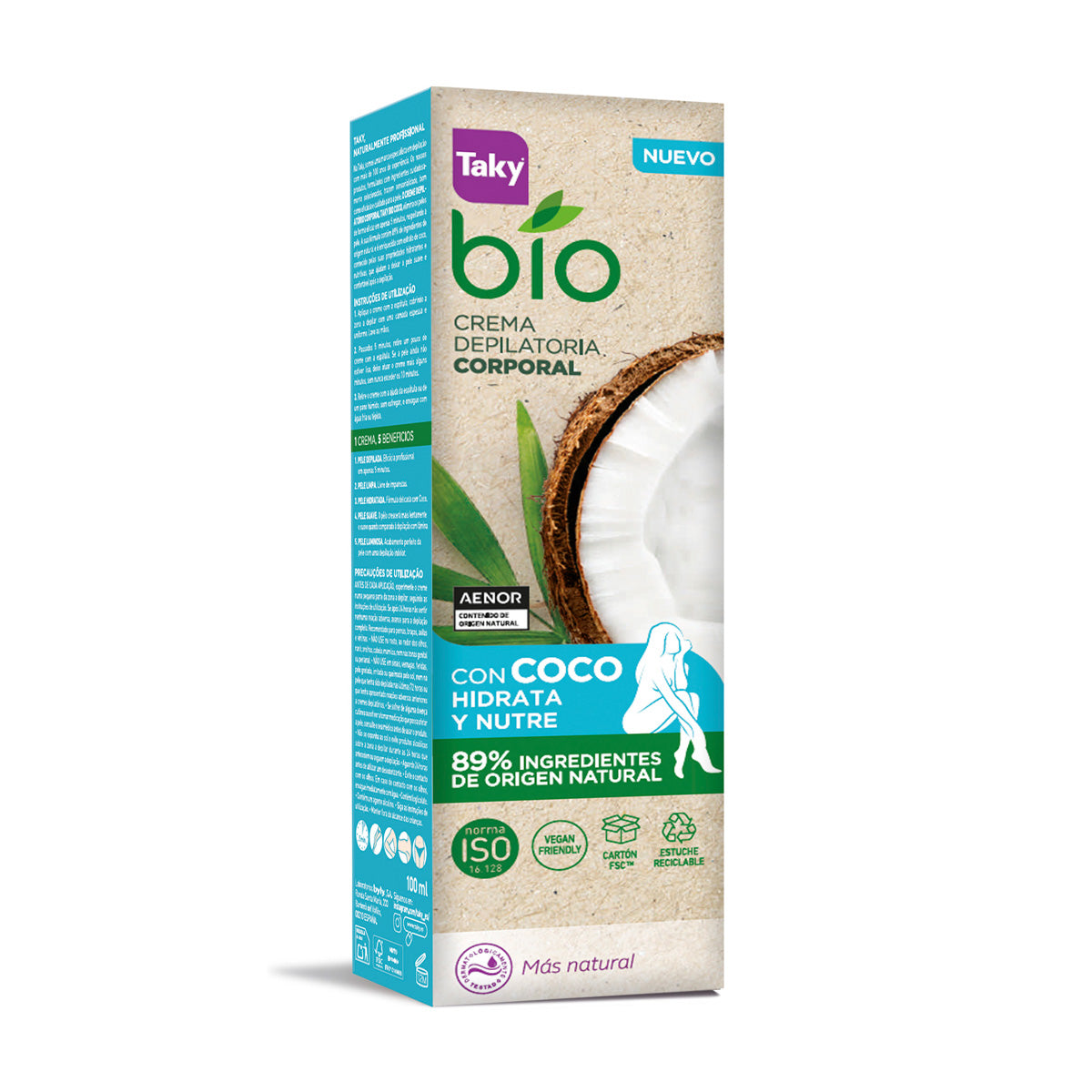 Crema Depilatoria aroma a Coco BIO TAKY 100ml