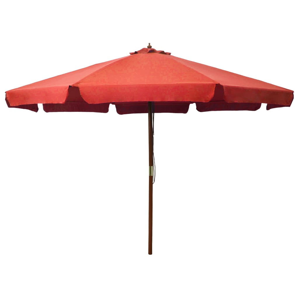 Vidaxl Sombrilla De Jardín Con Palo De Madera Terracota 330 Cm_0