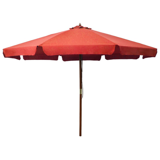 Vidaxl Sombrilla De Jardín Con Palo De Madera Terracota 330 Cm_0