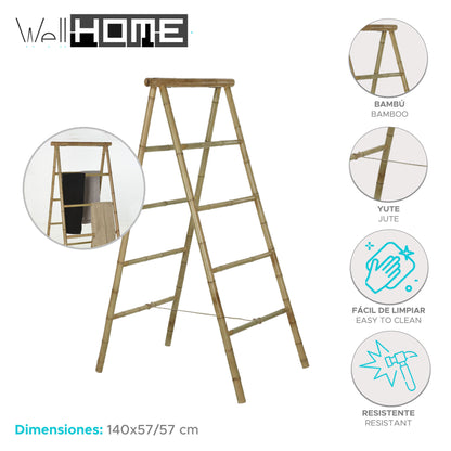 Well Home Toallero En Bambú Con 2 Lados H.140cm