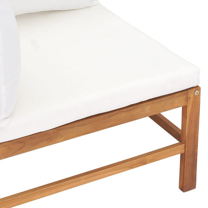 Vidaxl Sofá De Esquina Madera Maciza De Teca Con Cojines Crema_3
