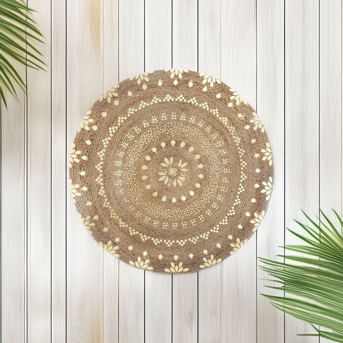 Wellhome Alfombra Oro Brillante Yute