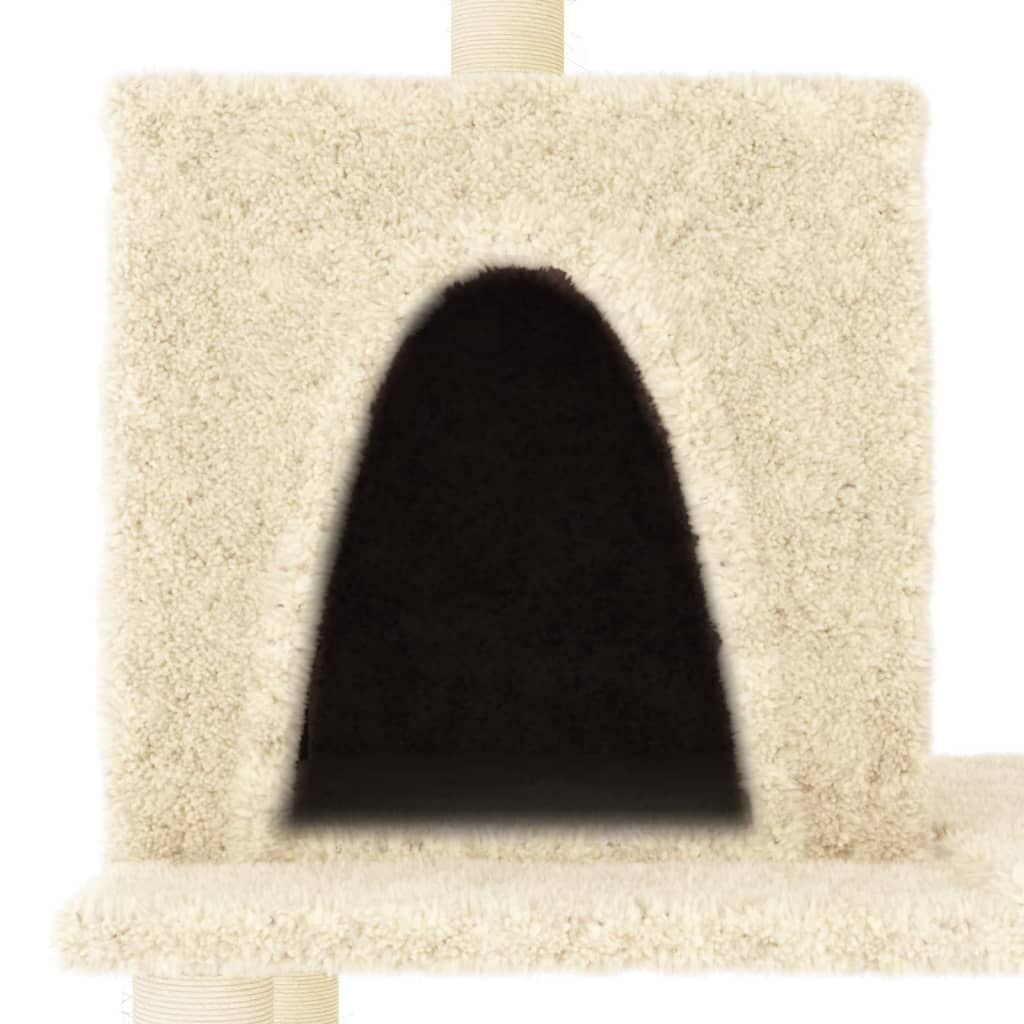 Vidaxl Rascador Para Gatos Con Postes De Sisal Color Crema 167 Cm_4