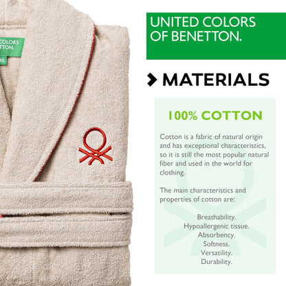 Albornoz L/xl 360gsm 100%algodon Beige Casa Benetton_2