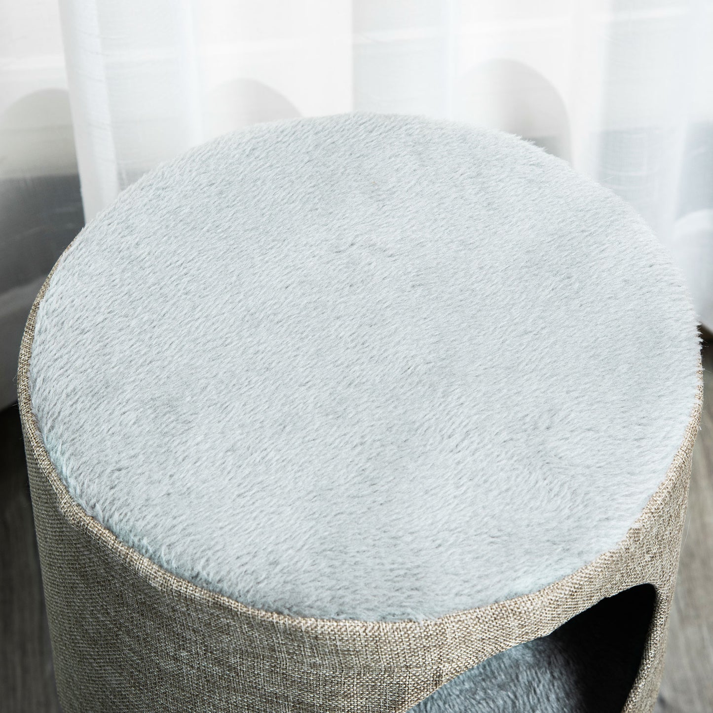 Pawhut Árbol Rascador Para Gatos Con Cueva Rampa Poste De Sisal Bola 30x30x50 Cm_4