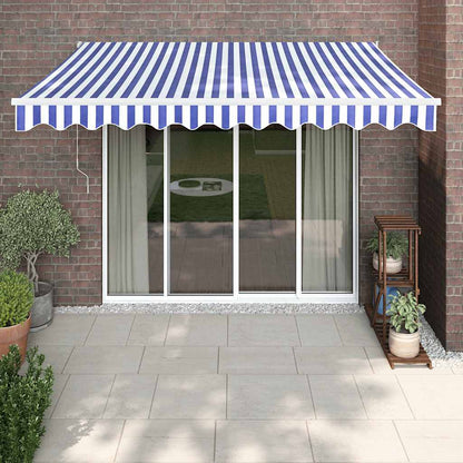 Toldo Retráctil Automático Azul Y Blanco 3x2,5 M_1