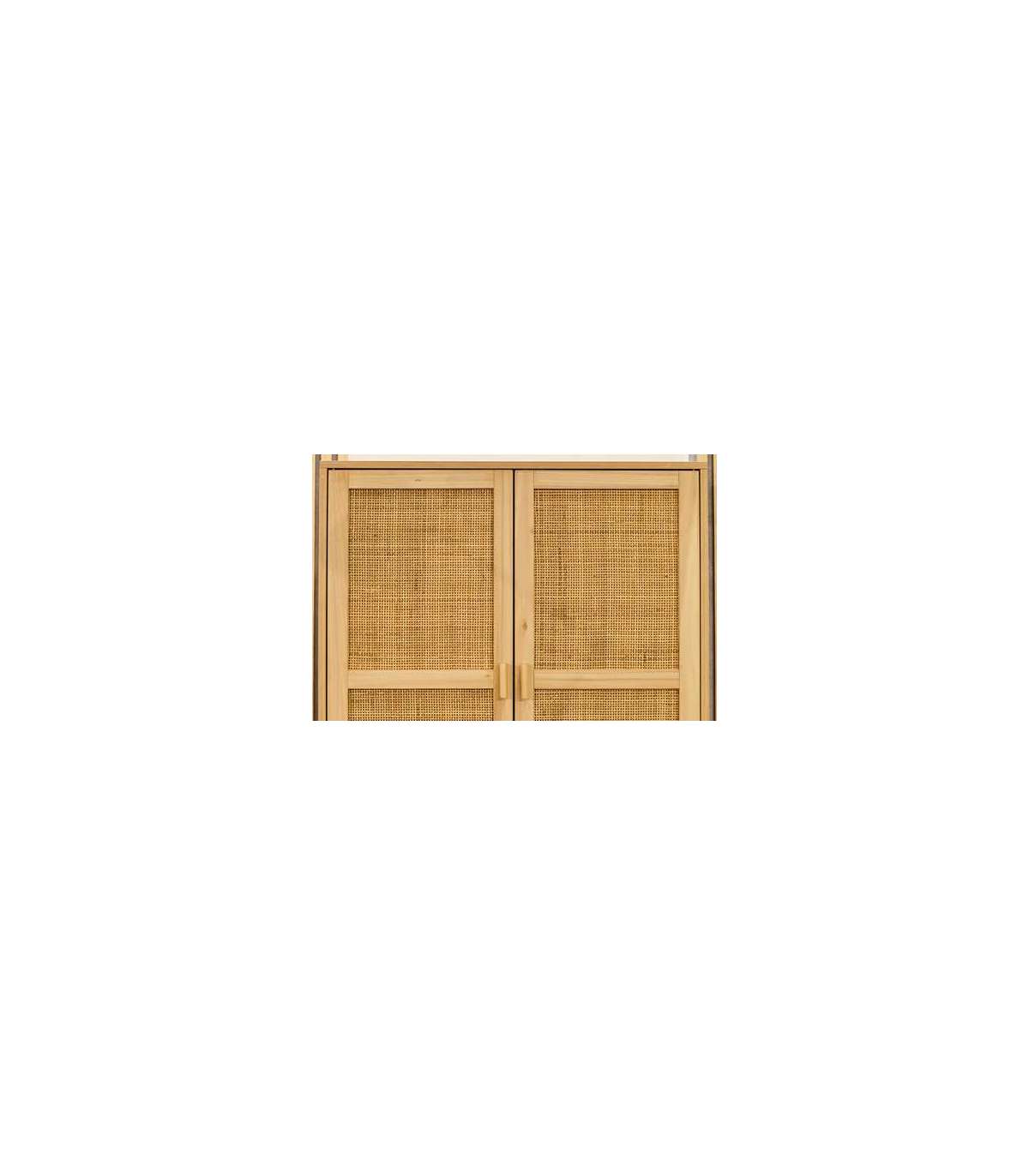 Armario Bajo 2 Puertas Abatibles Decor Acabado Pino/rattan, 110cm(alto) 80cm(ancho) 40cm(f_3