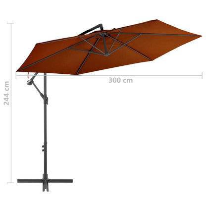 Vidaxl Sombrilla Jardín Voladiza Con Palo De Aluminio Terracota 300 Cm_2