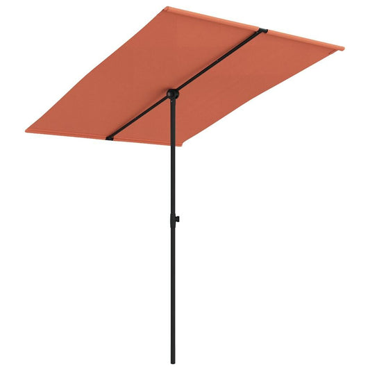 Vidaxl Sombrilla De Jardín Con Palo De Aluminio Terracota 2x1,5 M_0
