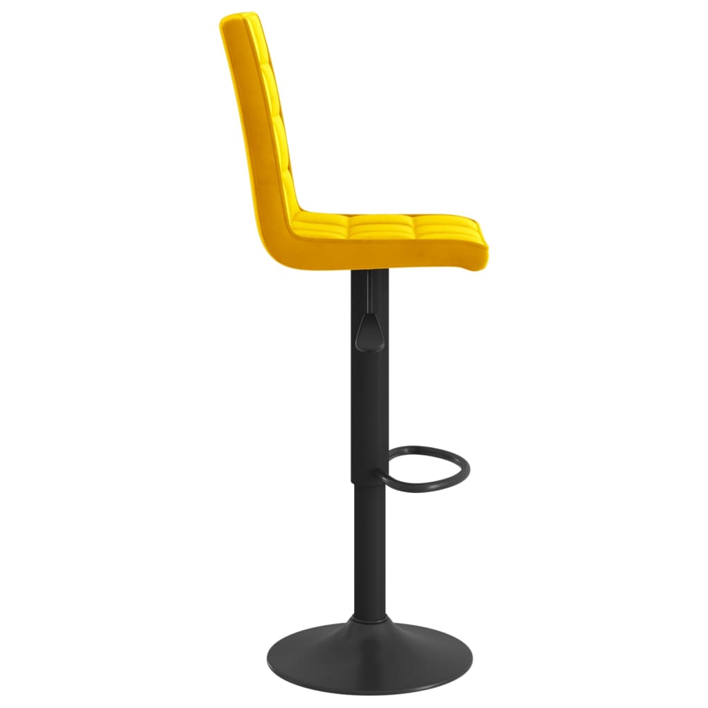 Taburetes De Cocina 2 Unidades Terciopelo Amarillo Mostaza_3