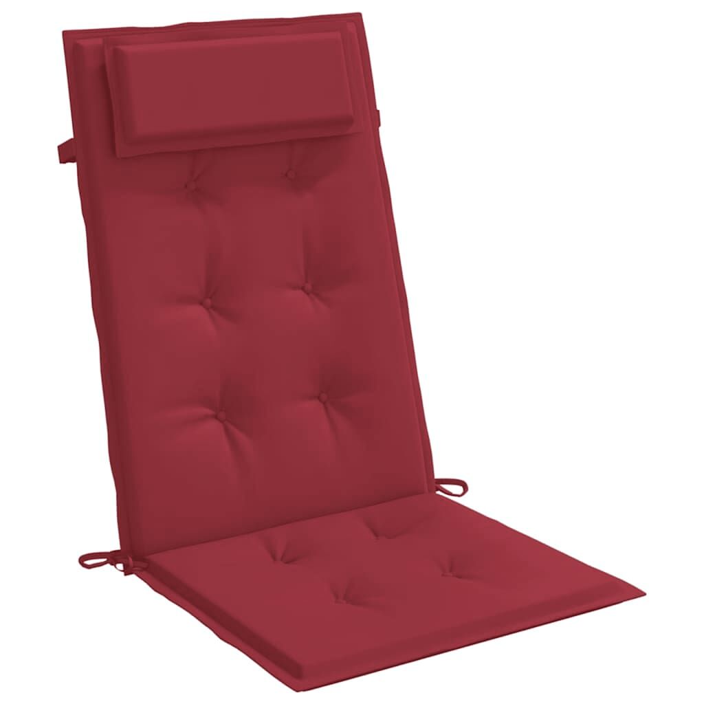 Vidaxl Cojines De Silla Con Respaldo Alto 4 Uds Tela Oxford Rojo Tinto_3