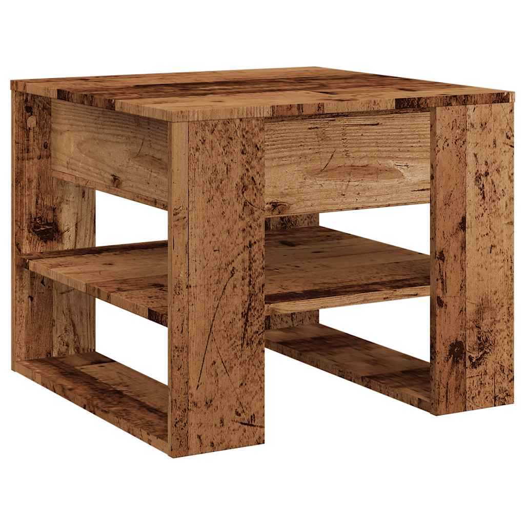 Mesa De Centro Madera De Ingeniería Madera Antigua 55,5x55x45cm_4
