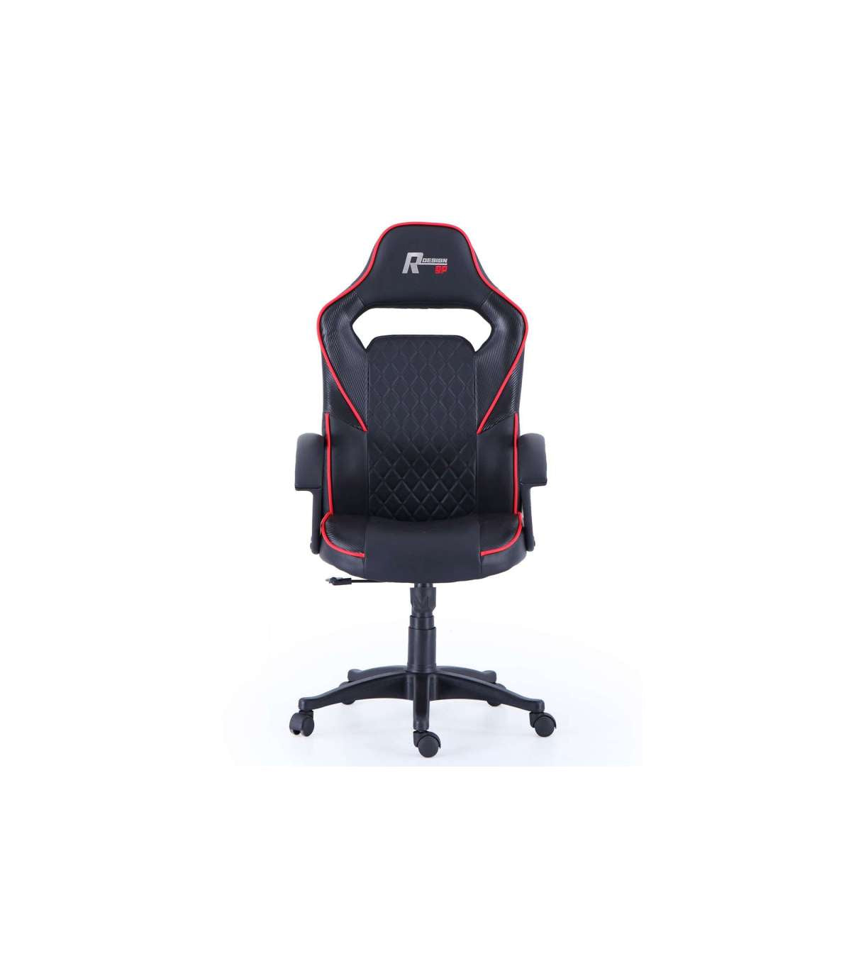 Sillon Giratorio Elevable Gamer R-design En Simil Piel Color Negro Y Rojo 115-125 Cm(alto)_5