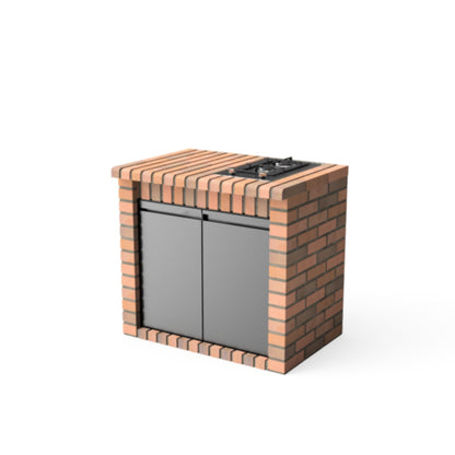 Módulo bancada con placa de gas Volterra terracota, Movelar