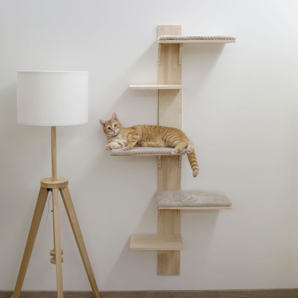 Kerbl Rascador Para Gatos Timber Wall Color Natural Y Gris Taupe 150cm_1
