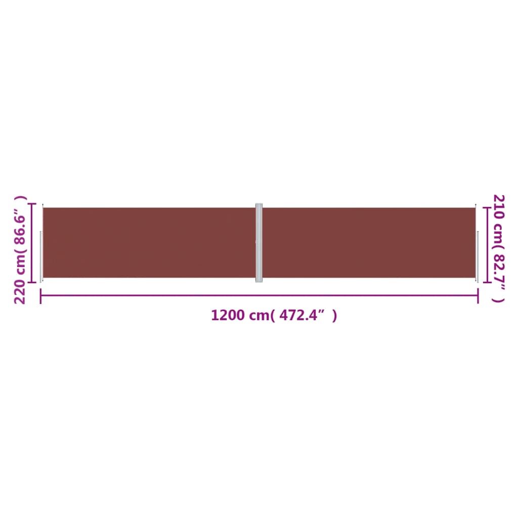 Vidaxl Toldo Lateral Retráctil Marrón 220x1200 Cm_2