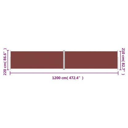 Vidaxl Toldo Lateral Retráctil Marrón 220x1200 Cm_2