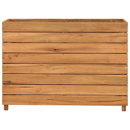 Arriate Elevado Madera De Teca Reciclada Y Acero 100x40x72 Cm_2