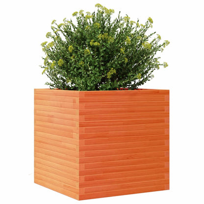 Jardinera De Madera Maciza De Pino Marrón Cera 70x70x68,5 Cm_3