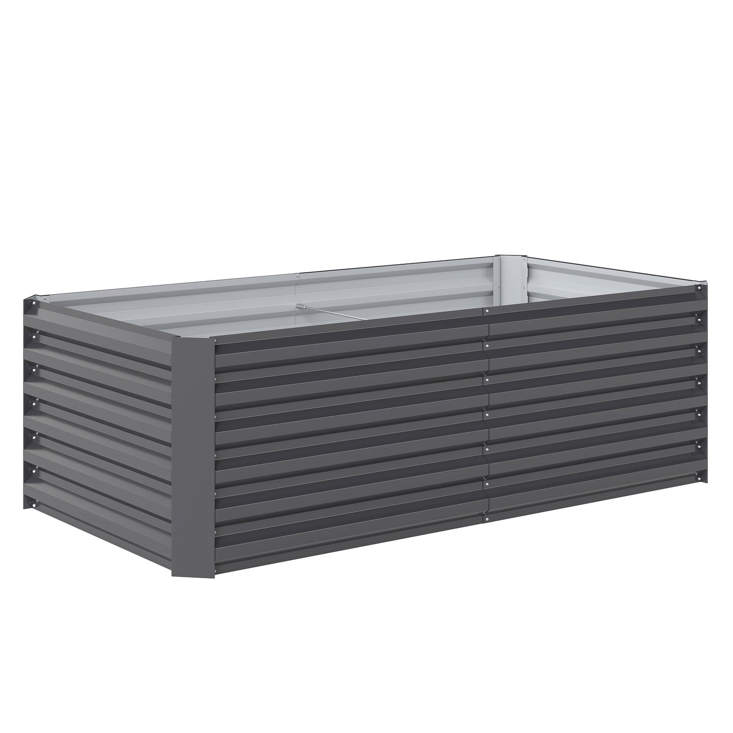 Outsunny Jardinera Exterior Grande De Acero Galvanizado Con Base Abierta Gris_0