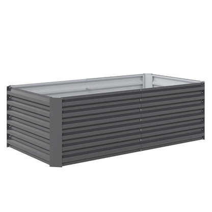 Outsunny Jardinera Exterior Grande De Acero Galvanizado Con Base Abierta Gris_0