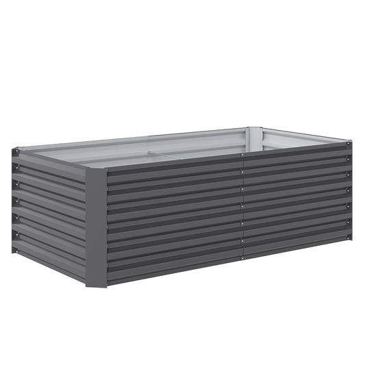Outsunny Jardinera Exterior Grande Rectangular De Acero Galvanizado_0