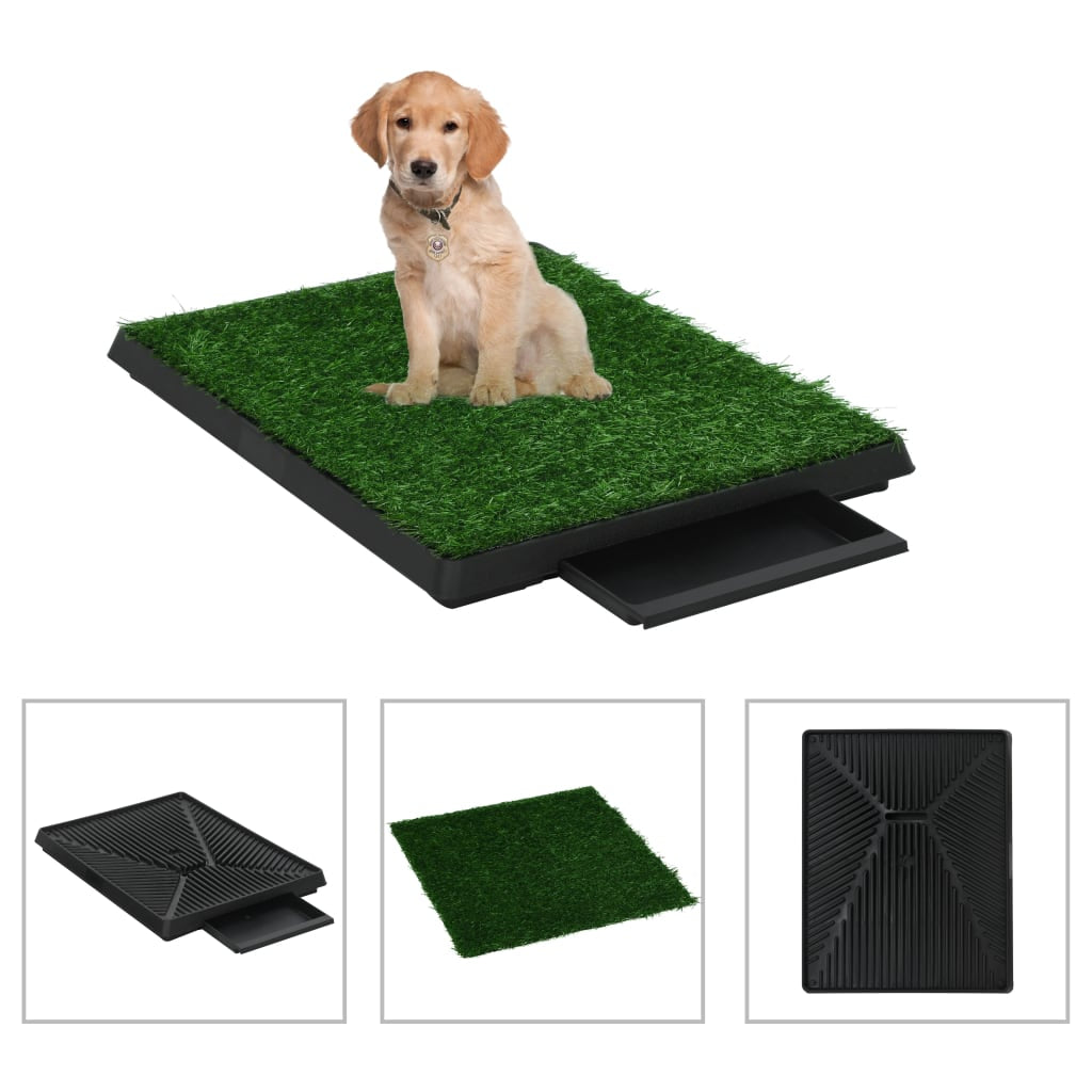 Vidaxl Inodoros Mascotas Con Bandeja Césped Artificial 2 Uds 63x50x7cm_1