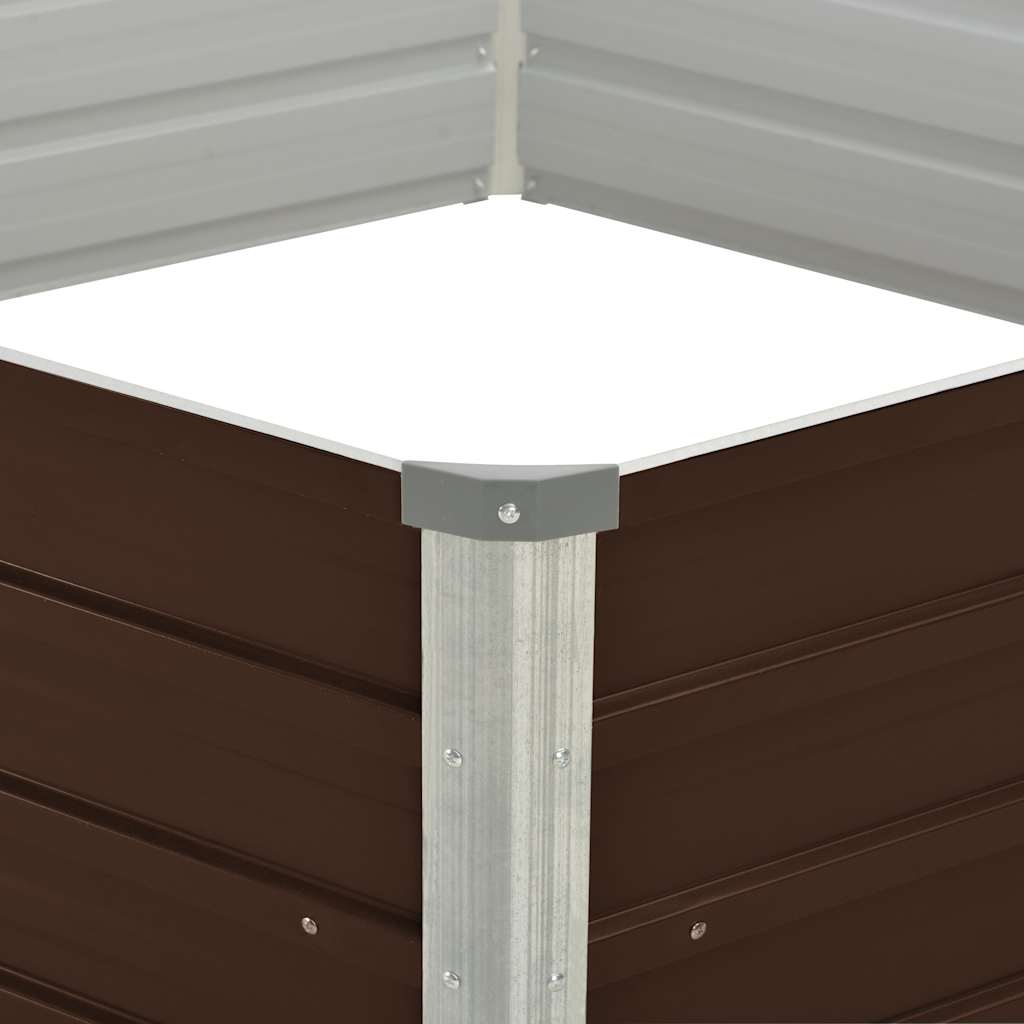 Mesa De Cultivo De Acero Galvanizado Marrón 129x129x45 Cm_3