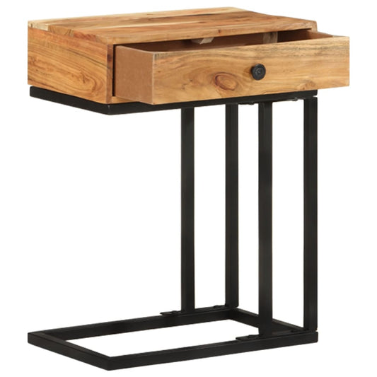 Mesa Auxiliar Forma De U Madera Maciza De Acacia 45x30x61 Cm_0