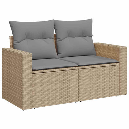 Set De Sofás De Jardín Con Cojines 9 Pzas Ratán Sintético Beige / Vetonek_4