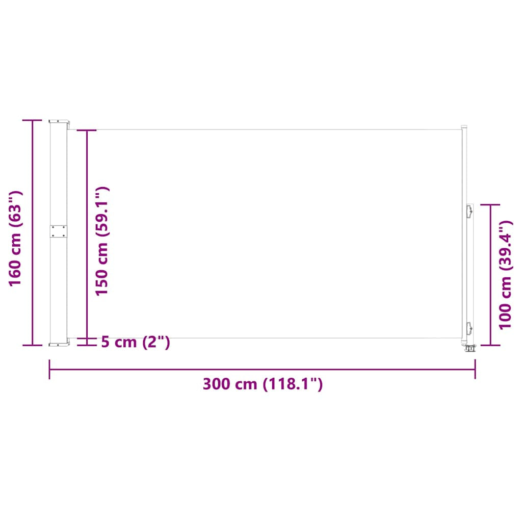 Vidaxl Toldo Lateral Retráctil De Jardín Rojo 160x300 Cm_2