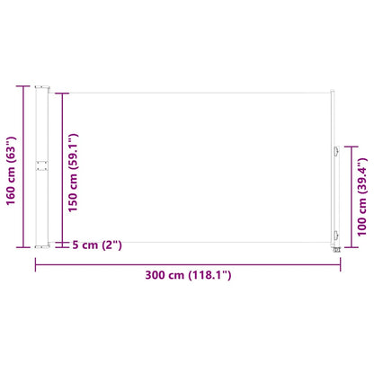 Vidaxl Toldo Lateral Retráctil De Jardín Rojo 160x300 Cm_2