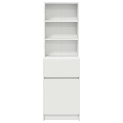 Mesilla De Noche De Madera De Ingeniería Blanca 39x35x125 Cm_4