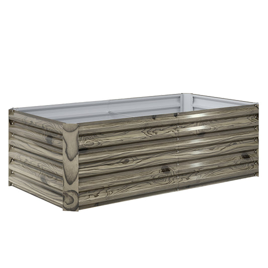 Outsunny Jardinera Exterior Grande Rectangular De Acero Galvanizado_0