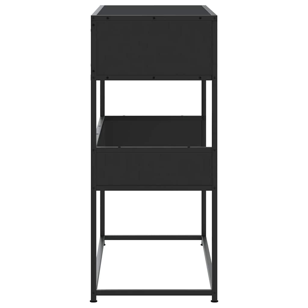 Mesa Consola De Madera Contrachapada Negro 90x35x80 Cm_3