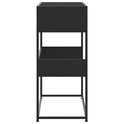 Mesa Consola De Madera Contrachapada Negro 90x35x80 Cm_3