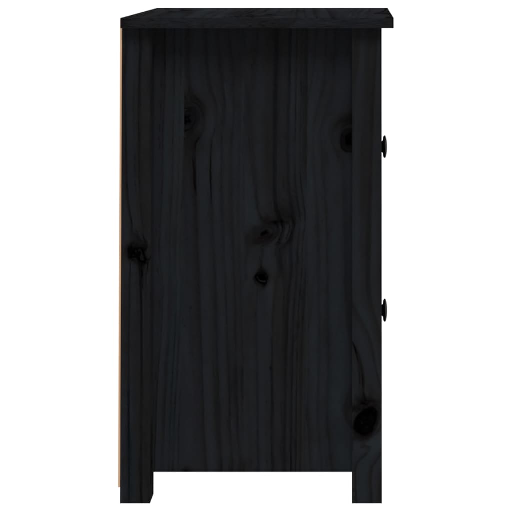 Mesitas De Noche 2 Uds Madera Maciza De Pino Negro 40x35x61,5cm_3