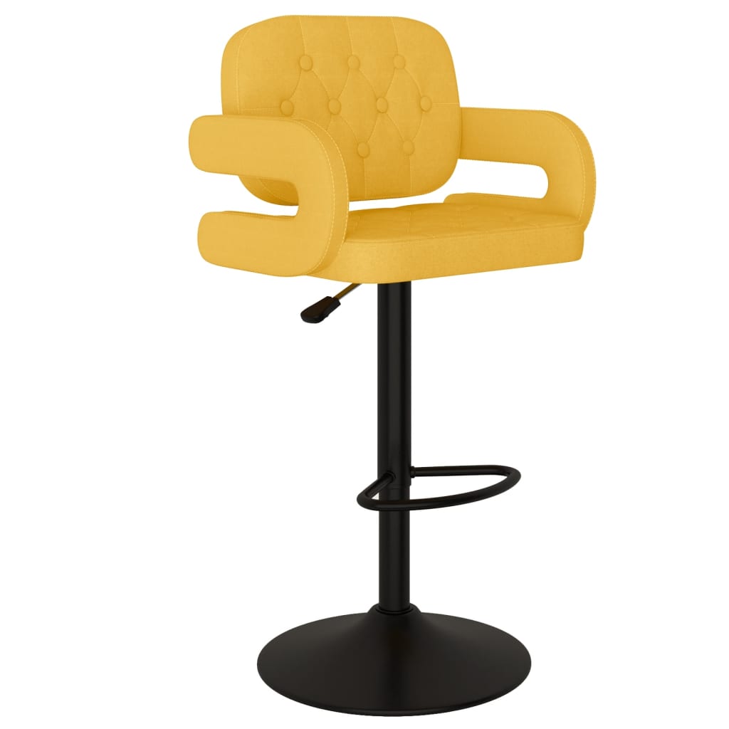 Taburetes De Cocina 2 Unidades Tela Amarillo Mostaza_4