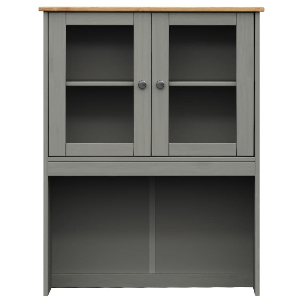 Aparador Alto Vigo Madera Maciza De Pino Gris 80x40x175 Cm / Vetonek_3