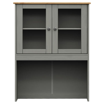 Aparador Alto Vigo Madera Maciza De Pino Gris 80x40x175 Cm / Vetonek_3