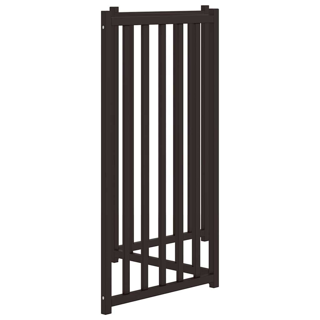 Vidaxl Puerta De Perros Plegable 3 Paneles Madera Abeto Negro 150 Cm_4