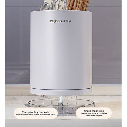 Joybos - Organizador De Cuchillos Redondo Con Ranura Universal Para Cocina Blanco
