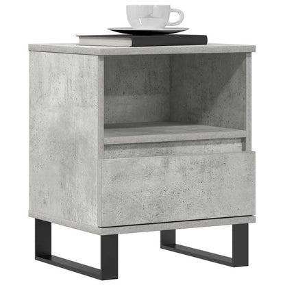 Mesita De Noche Madera De Ingeniería Gris Hormigón 40x35x50 Cm_1