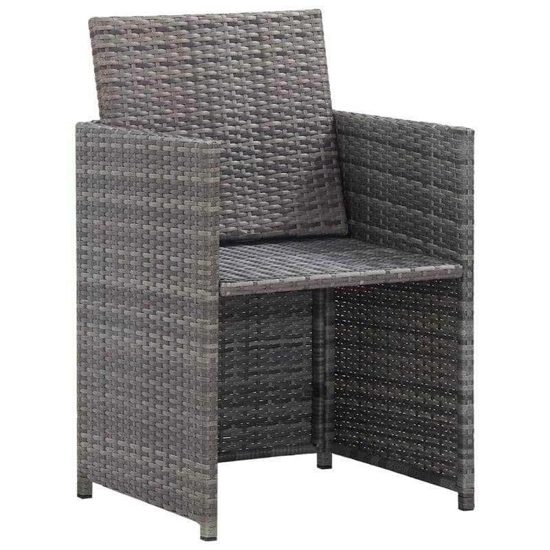 Vidaxl Set Comedor De Jardín 13 Piezas Y Cojines Ratán Sintético Gris_5