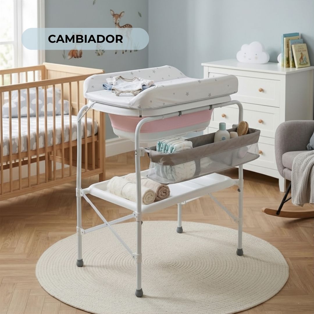 Bathby | Bañera Bebé 5 En 1 Plegable Con Soporte, Cojín Antideslizante, Cambiador (rosa Pro)_2