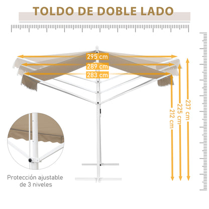 Outsunny Toldo De Pie 300x295x255 Cm Ajustable Portátil Poliéster Jardín Terraza_5